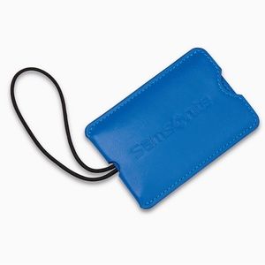 Samsonite Vinyl Luggage Tags in Blue Fantasy